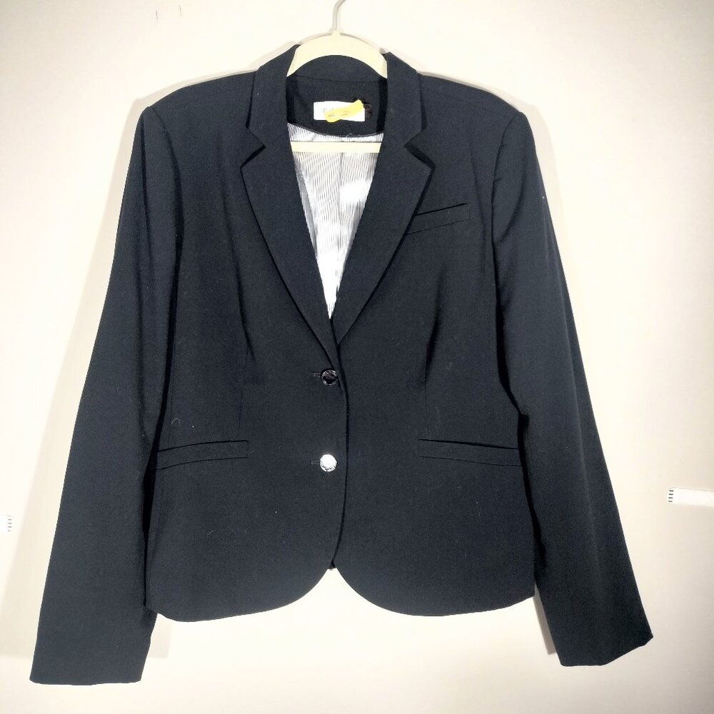 Calvin Klein Two-Button Blazer: Navy (officially) or Black (unofficially)